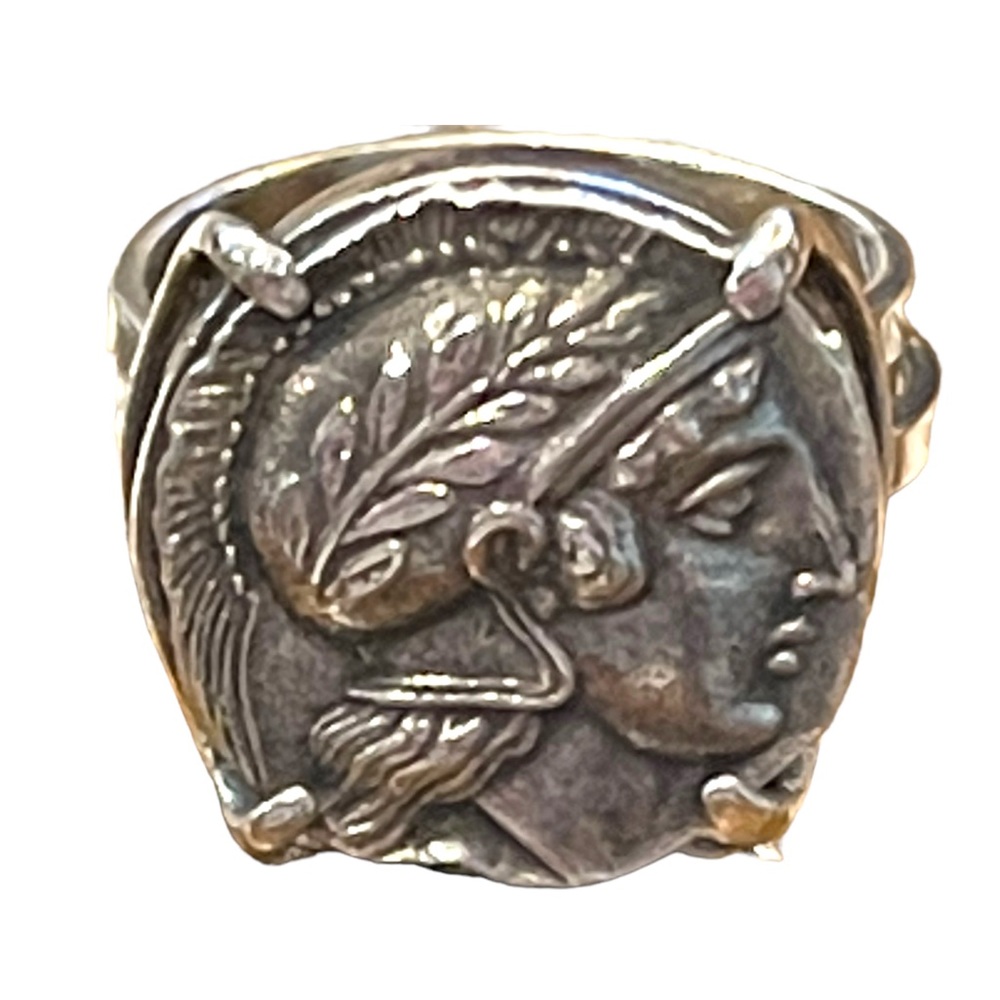 Stunning Antique 1920s European 900 Sterling ancient Roman Coin ring Handmade